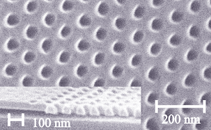 Image credit: Anodic Aluminum Oxide, P.R. Larson, K. Hobbs, J.C. Keay, T. Mishima, M.B. Johnson, University of Oklahoma, Center for Semiconductor Physics in Nanostructures.